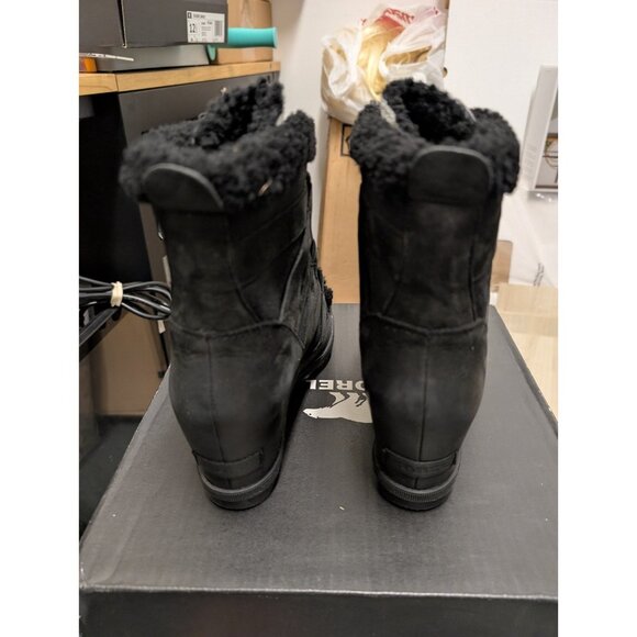Sorel Joan Of Arctic Wedge II Cozy Black Waterproof Winter Boots Sz 9.5 - Picture 4 of 14